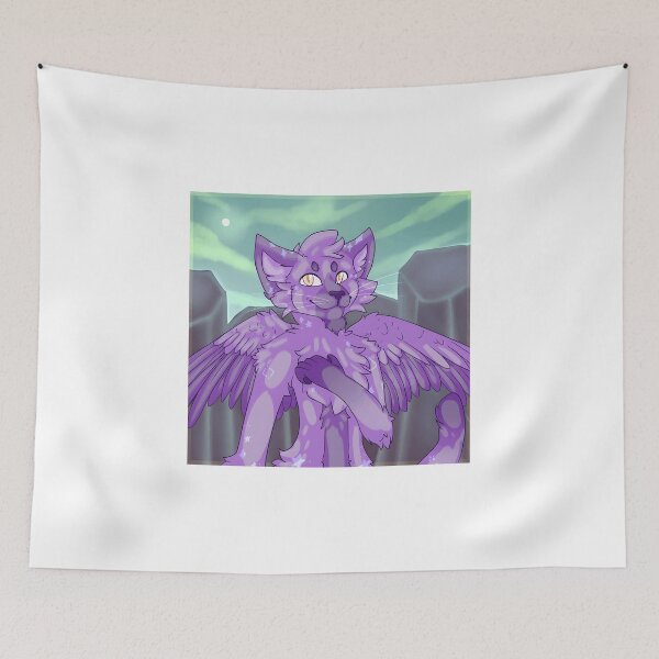 Item preview, Purple Winged Cat with Celestial Markings designed and sold by Catsi-Nook-Art.