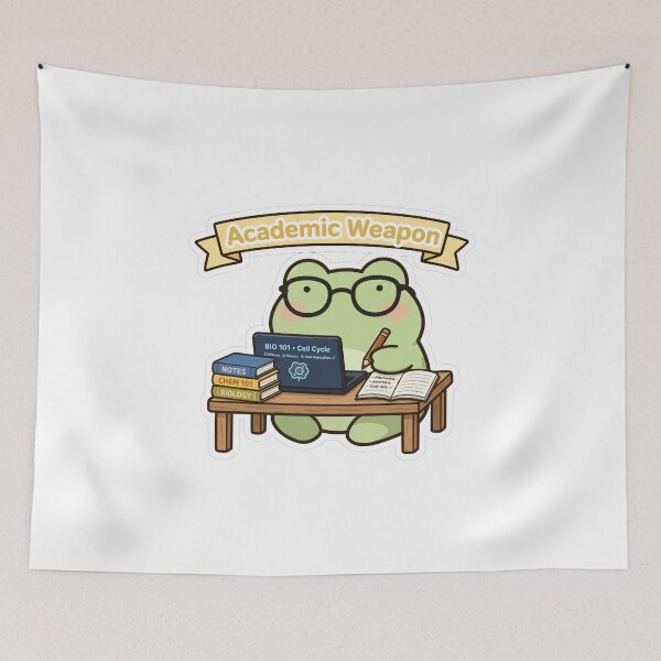 Aperçu de l'œuvre cademic Weapon Frog - Cute Study Frog Biology Student Back To School créée et vendue par FBA.