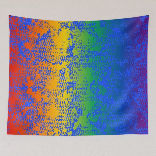 Item preview, Modern Distressed Python Print Pattern | Rainbow & Blue designed and sold by Frohyou.