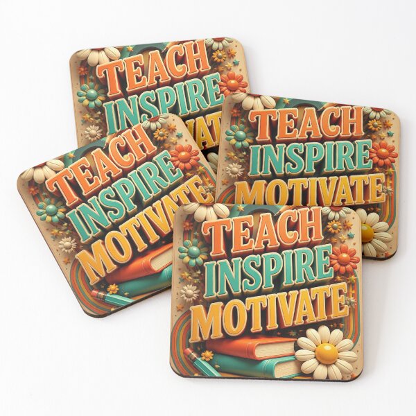 Item preview, Teach Inspire Motivate Retro Groovy Teacher Life Back To School designed and sold by mo-carnival.