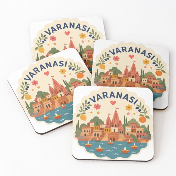 Item preview, Varanasi India Travel Souvenir Modern Folk Art designed and sold by VisualArtsOasis.