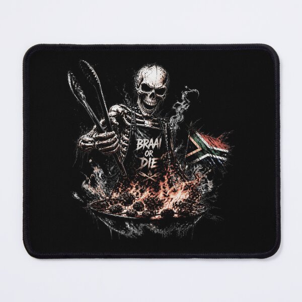 Item preview, Braai or Die Skeleton with Tongs South African Pride designed and sold by DesignedByMarty.
