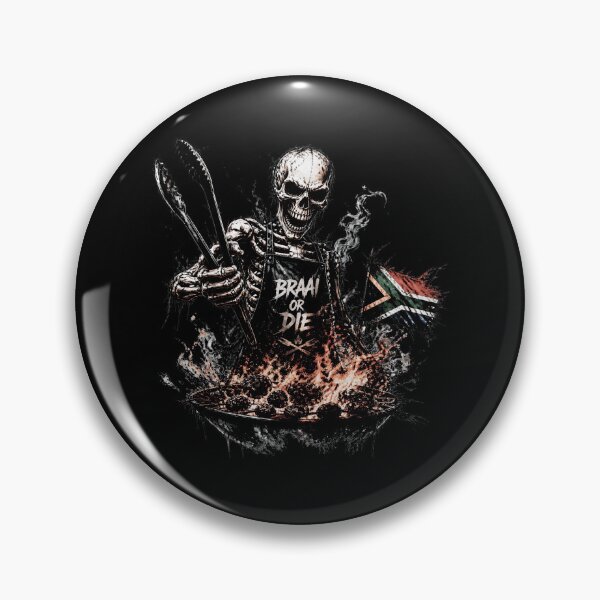 Item preview, Braai or Die Skeleton with Tongs South African Pride designed and sold by DesignedByMarty.