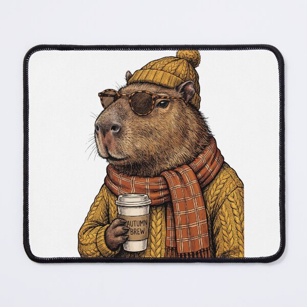 Item preview, Capybara Autumn Brew Coffee designed and sold by Tiffany Roy.