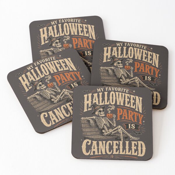 Item preview, My Favorite Halloween Party Is Canceled,Funny Skeleton Halloween Introvert Spooky Vintage designed and sold by ANTHAR.