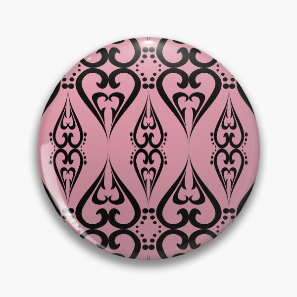 Item preview, Black ornamental heart seamless pattern on pink background, ethnic tribal vector design designed and sold by AdesignbyG.