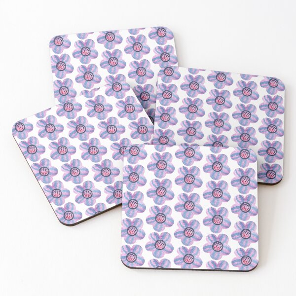 Item preview, Watercolor Pink and Blue Flower Illustration designed and sold by White Rabbit Design .