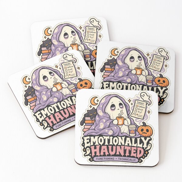 Item preview, Emotionally Haunted Ghost | Funny Burnout Coffee Spooky Art designed and sold by DmaarGroup.
