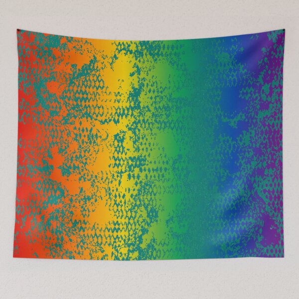 Item preview, Modern Distressed Python Print Pattern | Rainbow & Teal designed and sold by Frohyou.