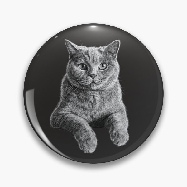 Item preview, Chartreux Cat Breed Chalk Sketch Portrait designed and sold by Exquisite Design Studio „Paculówka”.