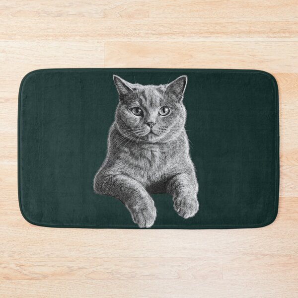 Item preview, Chartreux Cat Breed Chalk Sketch Portrait designed and sold by Exquisite Design Studio „Paculówka”.
