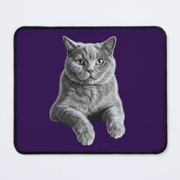 Item preview, Chartreux Cat Breed Chalk Sketch Portrait designed and sold by Exquisite Design Studio „Paculówka”.