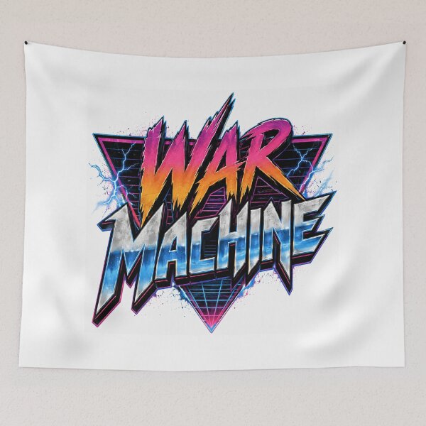 Item preview, War Machine – Retro 80s Heavy Metal Synthwave Design designed and sold by Strongermind.