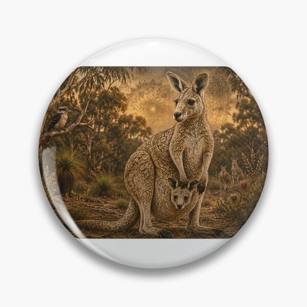 Item preview, Australian Kangaroo Mandala | Mother and Joey Animal Mandala Art | Australian Wildlife Sacred Geometry | Ornamental Kangaroo Nature Wall Art designed and sold by suryabumblee.