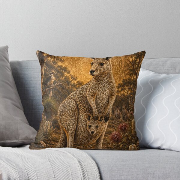 Item preview, Australian Kangaroo Mandala | Mother and Joey Animal Mandala Art | Australian Wildlife Sacred Geometry | Ornamental Kangaroo Nature Wall Art designed and sold by suryabumblee.