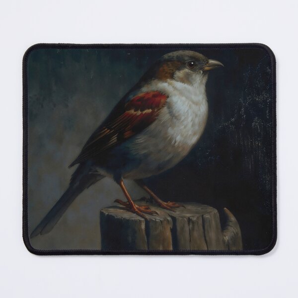 Item preview, Gothic Sparrow On Wooden Post Painting designed and sold by DarkHolyQueen.