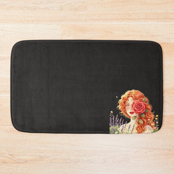 Item preview, Cottagecore Redhead Girl with Red Rose and Wildflowers designed and sold by Bondingbonding.