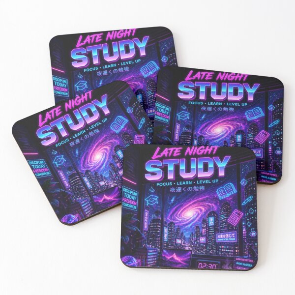 Item preview, Late Night Study Beats Cyberpunk Cosmic Synthwave Back To School designed and sold by mo-carnival.