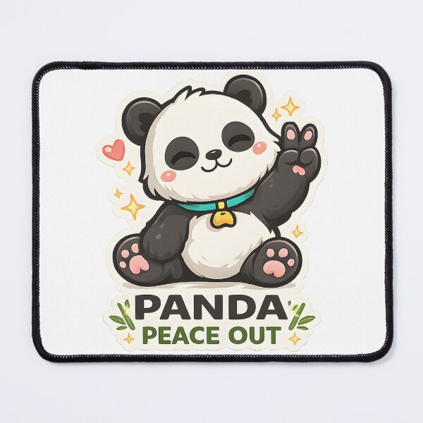 Item preview, Panda Peace Out Cute Animal Funny Design designed and sold by CreativeMindsetLab.