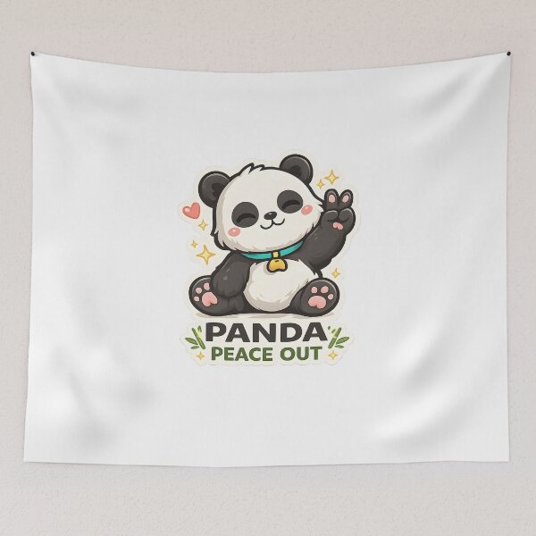 Item preview, Panda Peace Out Cute Animal Funny Design designed and sold by CreativeMindsetLab.
