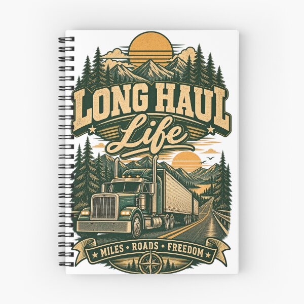 Item preview, Long Haul Life Miles Roads Freedom Vintage Trucker  designed and sold by Haque Desigens.