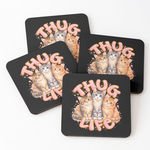 Item preview, Thug Life Cute Watercolor Kittens Funny Cat designed and sold by Fresh-Printz.