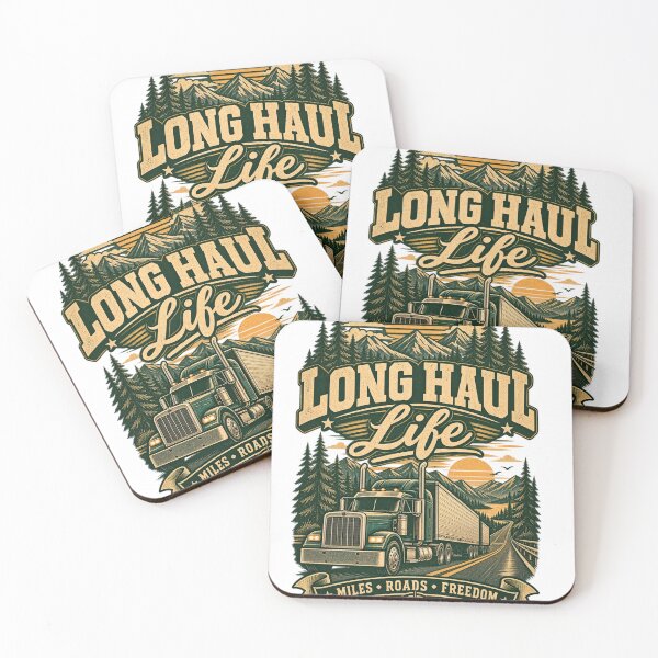 Item preview, Long Haul Life Miles Roads Freedom Vintage Trucker  designed and sold by Haque Desigens.