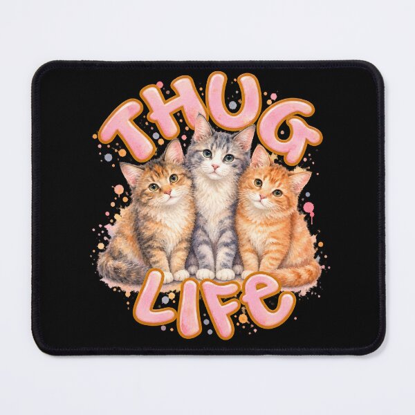 Item preview, Thug Life Cute Watercolor Kittens Funny Cat designed and sold by Fresh-Printz.