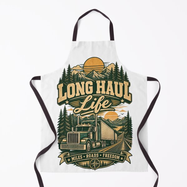 Item preview, Long Haul Life Miles Roads Freedom Vintage Trucker designed and sold by Haque Designs.