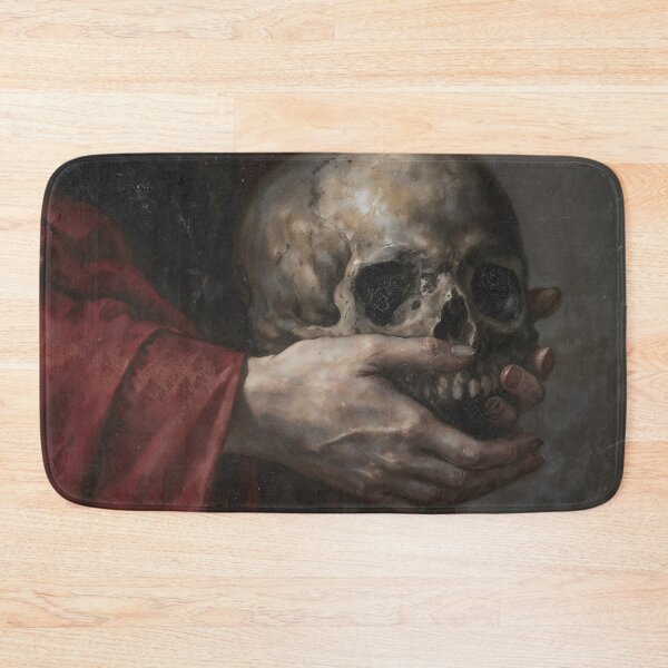 Item preview, Gothic Memento Mori Skull In Red Robe designed and sold by DarkHolyQueen.