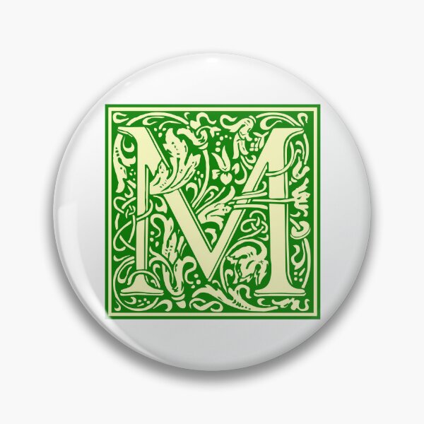 Item preview, William Morris Vintage Letter M Green designed and sold by Jeallan Designs.
