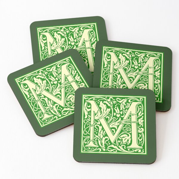 Item preview, William Morris Vintage Letter M Green designed and sold by Jeallan Designs.