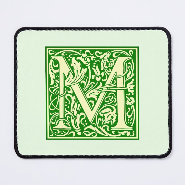 Item preview, William Morris Vintage Letter M Green designed and sold by Jeallan Designs.
