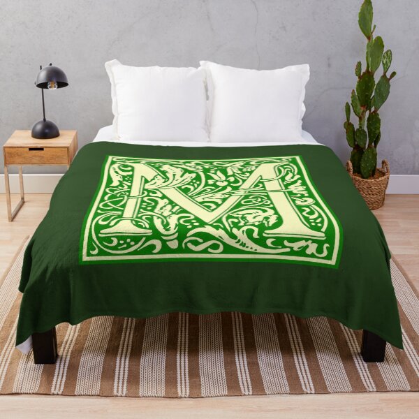 Item preview, William Morris Vintage Letter M Green designed and sold by Jeallan Designs.