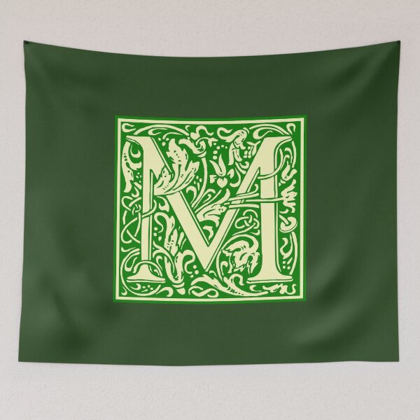 Item preview, William Morris Vintage Letter M Green designed and sold by Jeallan Designs.