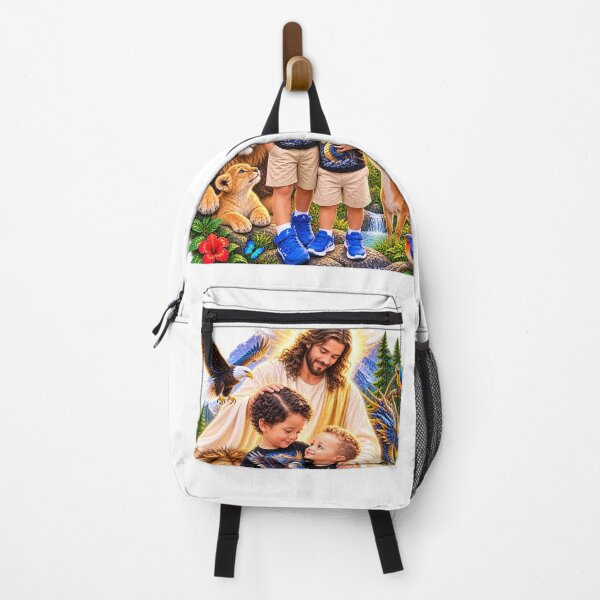 Item preview, Jesus Protecting Cousins Heavenly Forest Fantasy Art designed and sold by LC&LCPlatform.