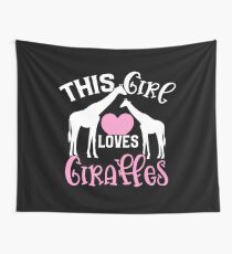 This Girl Loves Giraffes Wall Tapestry