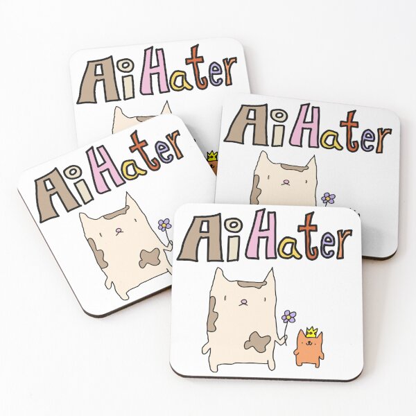 Item preview, AI Hater Cute Doodle Art – Funny Human Artist Cat Illustration designed and sold by Blupunk.