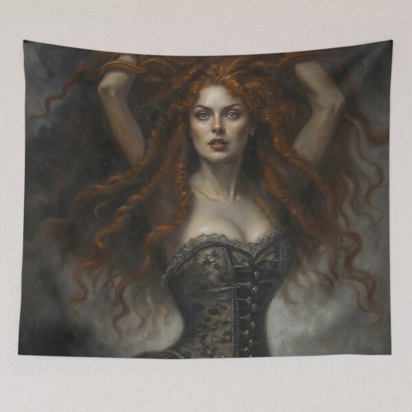 Item preview, Gothic Redhead Witch Dancing In Shadows designed and sold by DarkHolyQueen.