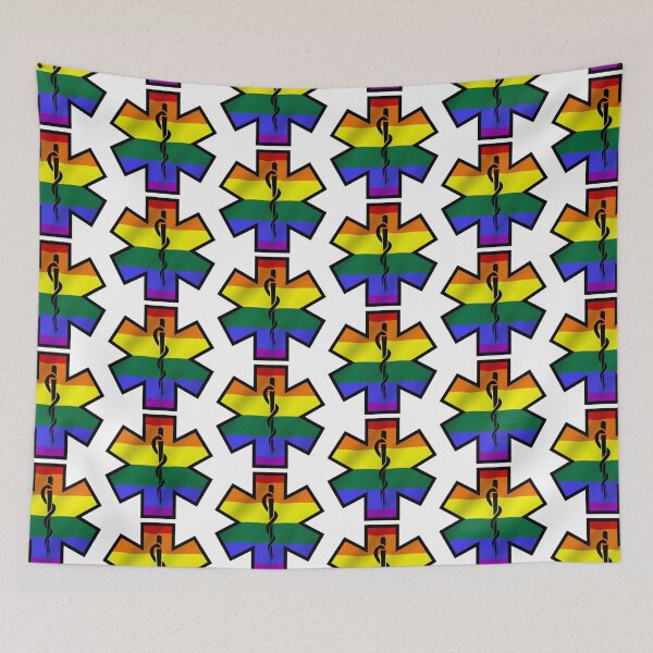 Item preview, EMS Star of Life Rainbow Pride designed and sold by FireEMSDesigns.