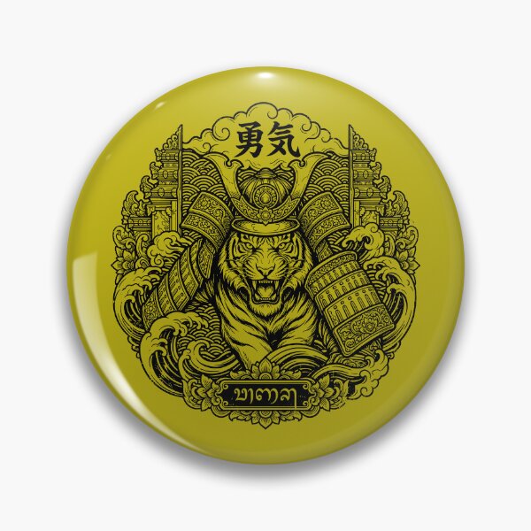 Item preview, Yuuki Tiger Samurai Helmet Balinese Emblem Art designed and sold by cannsuh.