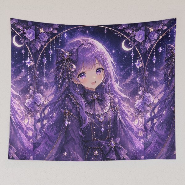 Item preview, Celestial Purple Starlet – Magical Galaxy Anime Girl designed and sold by Lily Lola.