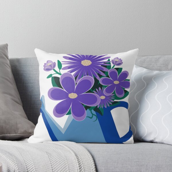 Item preview, watering cans and blue flowers designed and sold by Zhanna LL.