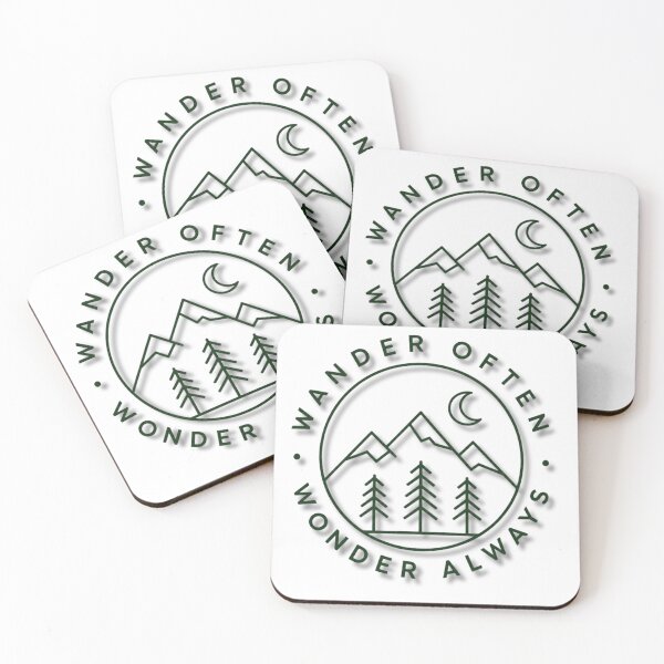 Item preview, Wander Often Wonder Always Mountain Line Art designed and sold by WearTheVibe Store.