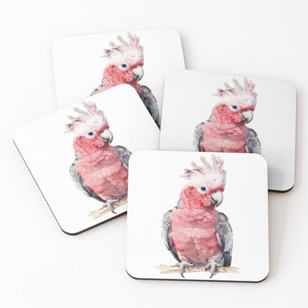 Item preview, Watercolor Pink Galah Cockatoo Exotic Bird designed and sold by WildArtIT.