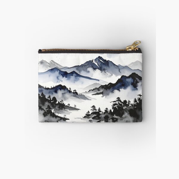 Item preview, Misty Japanese Mountains Ink Wash Landscape designed and sold by BetweenForms.