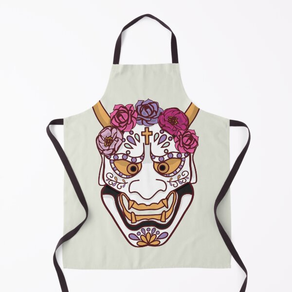 Item preview, Floral Oni Mask — Japanese Demon Art with Roses, Tattoo Style designed and sold by Mrsmauve.