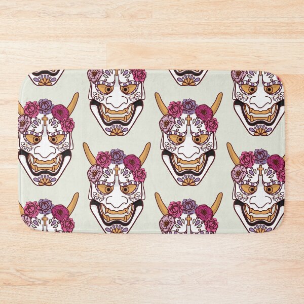 Item preview, Floral Oni Mask — Japanese Demon Art with Roses, Tattoo Style designed and sold by Mrsmauve.