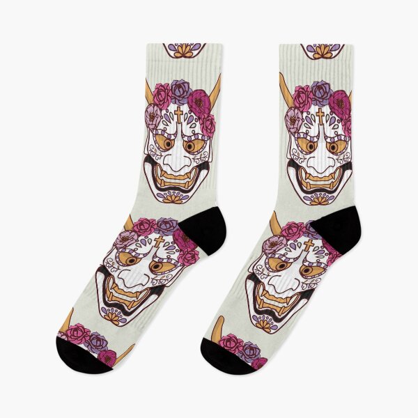Item preview, Floral Oni Mask — Japanese Demon Art with Roses, Tattoo Style designed and sold by Mrsmauve.