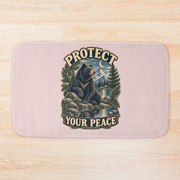 Item preview, Protect Your Peace – Peaceful Black Bear in the Mountains designed and sold by NinaCreator.